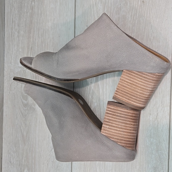 Lucky Brand Elegant Women's Organza Gray Mules Heels Open Toe Shoes Sz 7.5M - Picture 7 of 12